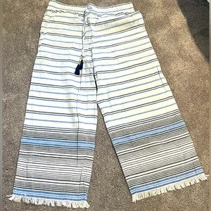 Tommy Bahama White & Blue Linen Pants